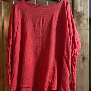 Eileen Fisher 100% Organic Linen Boatneck Longsleeve Tunic SIZE XL